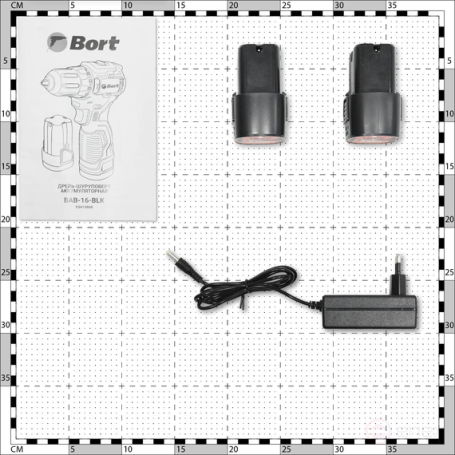 Дрель-шуруповерт аккумуляторная BORT BAB-16-BLK (2x2Ah+ЗУ)