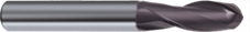 Monolithic carbide universal radius milling cutter with central cutter, MFRN 2 series, d-5 mm