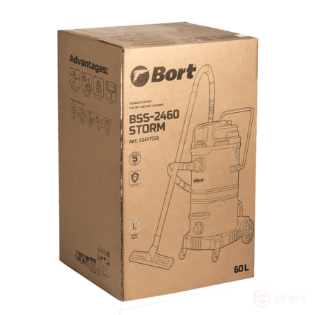 Vacuum cleaner for dry and wet cleaning BORT BSS-2460-STORM
