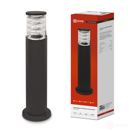 Светильник уличный напольный НБУ ART-PT-1xA60-BL алюминиевый 600мм черный IP54 IN HOME