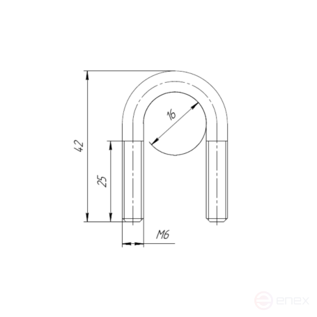 Керн Комплект хомут U образный гост 24137-80 м6х16 + 2 гайки + 2шайбы. Оцинкованный. 10 комплектов RKU00060162010