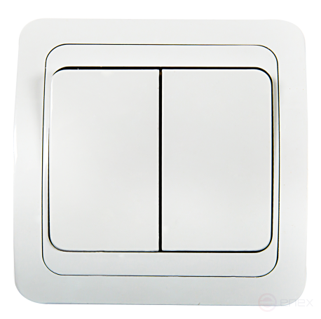 Выключатель двухклавишный CLASSICO белый 2023 IN HOME