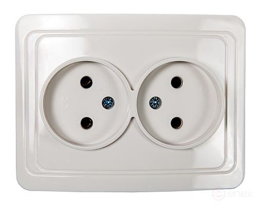 Розетка двойная CLASSICO белая 2102 IN HOME