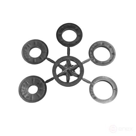 Cylindrical corrugated brush, D300 mm, width 47 mm, steel corrugated wire STA 0.35, a landing hole of 50.8 mm with a double keyway of 13*7 mm and a set of adapters - set 4