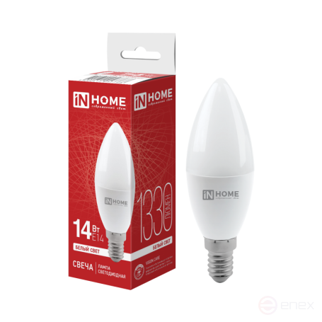 Лампа светодиодная LED-СВЕЧА-VC 14Вт 230В E14 4000K 1330Лм IN HOME