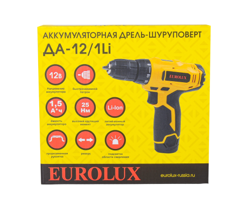 Дрель-шуруповерт аккумуляторная Eurolux ДА-12/1Li