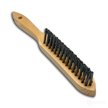 Щетка ручная для угловых швов, 3 рядная, нержавеющая проволока RO8 прямая 0,30 мм, не магнитная, высота ворса 35 мм