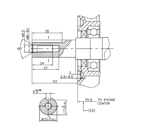 Двигатель Loncin G200F (A type) D20