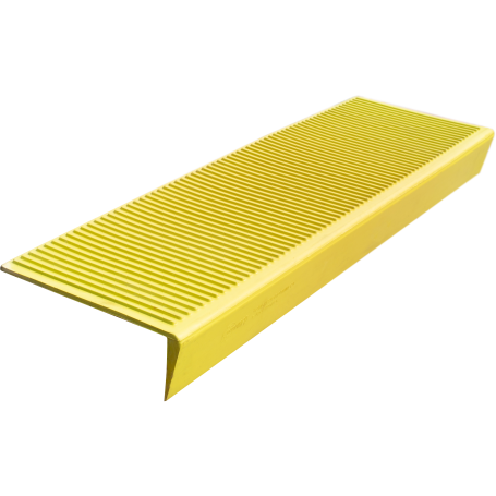 Противоскользящая накладка на ступень большая угловая (Проступь резиновая) 1100*305*110 мм, желтая
