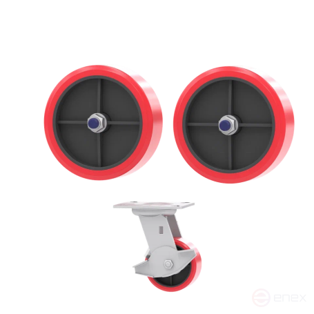 Trolley for transporting metal barrels KB 3 (cast wheels with polyurethane contact layer d200+ d100 bearing with brake)