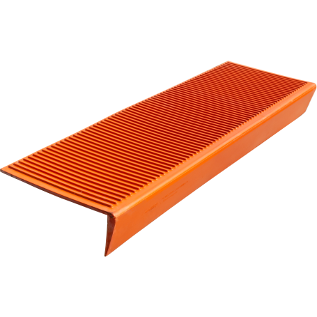 Противоскользящая накладка на ступень большая угловая (Проступь резиновая) 1100*305*110 мм, охра (оранжевая)