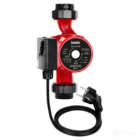 ЦН-32/6-180, (WRS-32/6-180) Циркулляционный насос JEMIX для отопления. 3 скорости, 100/70/44 Вт. Расход 60/45/26 л/мин.