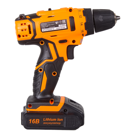 Cordless screwdriver drill Vortex DA-16L-2KA with a set of accessories of 65 items