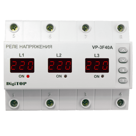 Voltage relay for 3-phase phase input Vp-3F40A on DIN rail