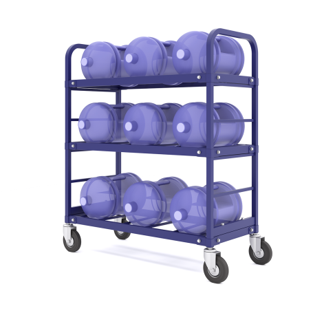 Trolley for transporting 9 cylinders of water TSVD 9 wheels d160mm