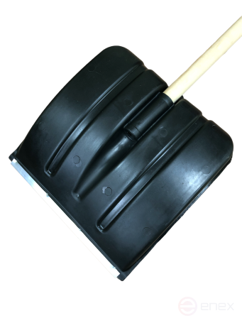 Snowball shovel with aluminum bar (380x380) D=32, with wooden handle 1200*32