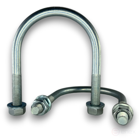 Керн Комплект хомут U образный гост 24137-80 м12х85 + 2 гайки + 2шайбы. Оцинкованный. 5 комплектов RKU00120852005