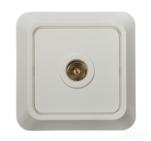 Розетка телевизионная BOLLETO белая накладная 7027 IN HOME