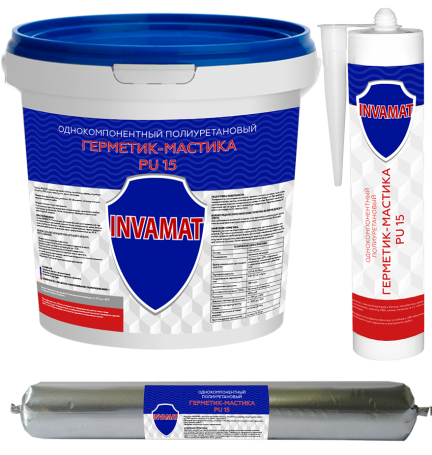 INVAMAT PU 15 Герметик полиуретановый, файл-пакет 600 мл (серый)