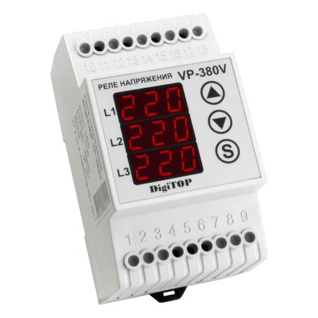 Voltage relay 3-phase Vp-380 on DIN rail