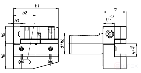 Резцедержатель радиальный NORGAU industrial левый B2-50x32x55 мм