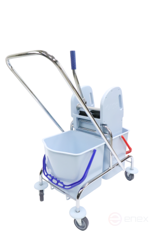 ACG Тележка ACG 2х25 л с отжимом ведра СЕРЫЕ база хром