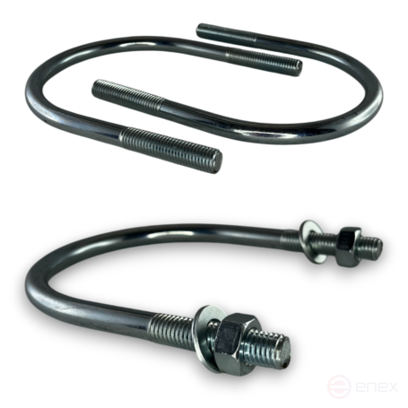 Керн Комплект хомут U образный гост 24137-80 м12х110 + 2 гайки + 2шайбы. Оцинкованный. 5 комплектов RKU00121102005