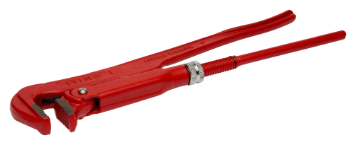 Pipe wrench with straight jaws, 4";