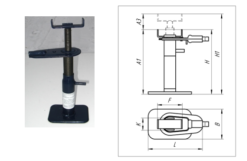 Screw jack with a lifting capacity of 2500 kg (2.5 t)