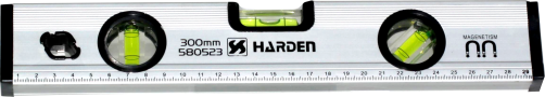 Aluminum magnetic level with 3 eyes, 600 mm.// HARDEN