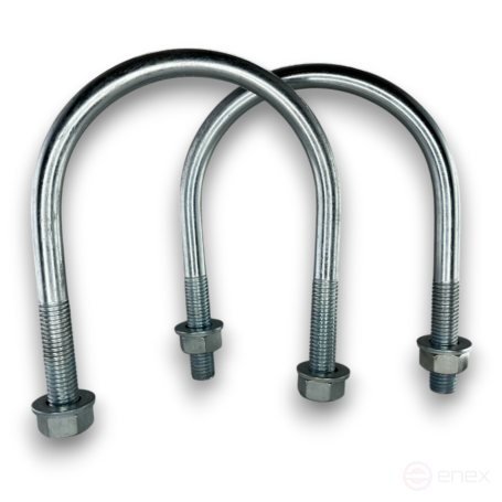 Керн Комплект хомут U образный гост 24137-80 м12х100 + 2 гайки + 2шайбы. Оцинкованный. 5 комплектов RKU00121002005