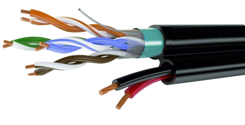 Twisted Pair Powered FTP4 Cat5e 24AWG 0.45 Cu+2x0.75 CCA PE Outdoor Ripo (200 m)