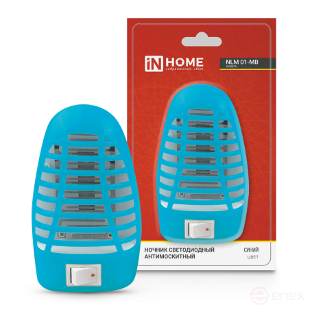 Ночник светодиодный антимоскитный NLM 01-MB синий с выключателем 230В IN HOME