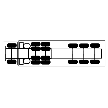 Tire temperature and pressure monitoring system for tractor 6x4+Semi-trailer 3 axles (16 wheels)