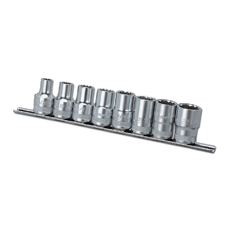 Set of 1/2" end heads with Honidriver profile, 8 items