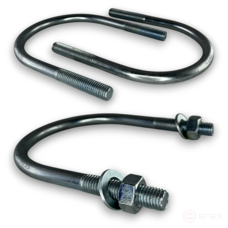 Керн Комплект хомут U образный гост 24137-80 м12х100 + 2 гайки + 2шайбы. Оцинкованный. 5 комплектов RKU00121002005