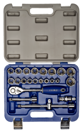 Набор головок 1/2", 23 шт., шестигранные, 8 – 32 мм