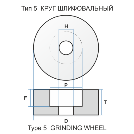 Grinding wheel 5 63 32 20 25A 60 K 6 V 50 drawing 201000 height 32*16