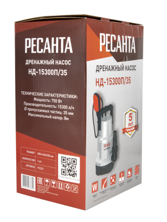 Дренажный насос Ресанта НД-15300П/35