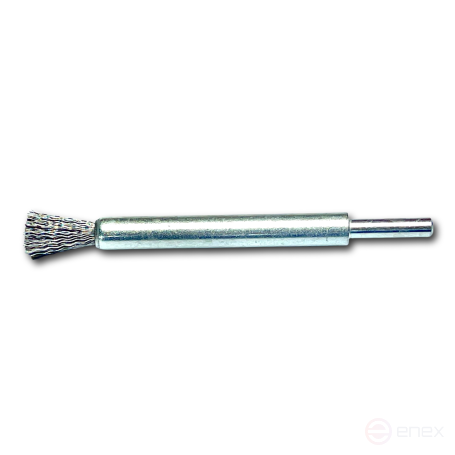 Brush, corrugated brush, D12 mm, shank 6 mm, length 120 mm, steel corrugated wire STA 0.50 mm, length of the working part 20 mm