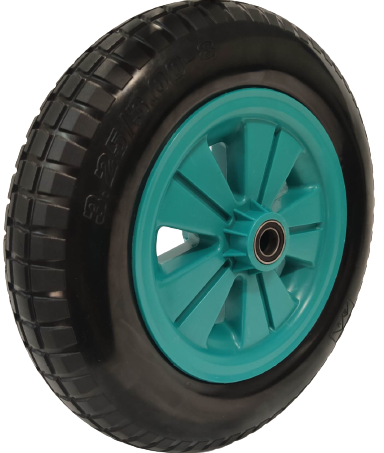 RV PLAST polyurethane foam wheel for two-wheeled construction wheelbarrow with 110L and 120L body (3.25/3.00-8 ,hub 20mm)