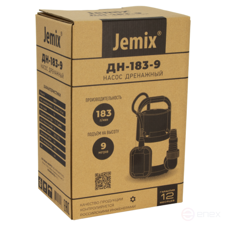 DN-183-9, JEMIX drainage pump, 750 W, output 183 l/min.