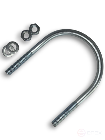 Керн Комплект хомут U образный гост 24137-80 м16х145 + 2 гайки + 2шайбы. Оцинкованный. 1 комплект RKU00161452001