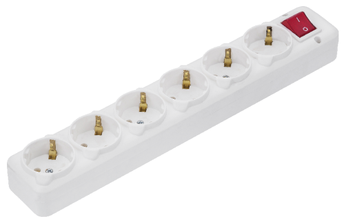 Plug NE-AD 6 sockets with switch, grounded
