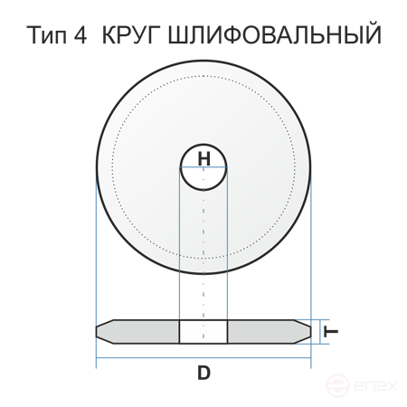 Круг шлифовальный 4 350 8 160 25А 60 L 6 V 50
