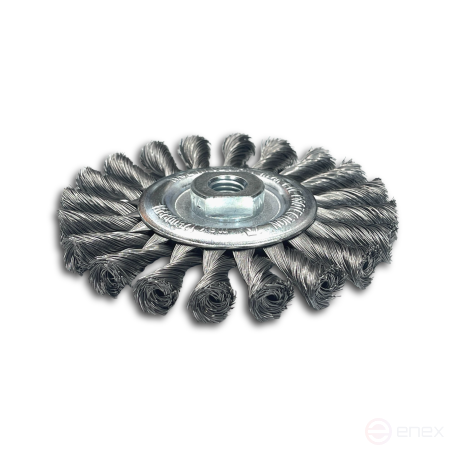 Disc brush harness, D125 mm, width 14 mm, 20 bundles, steel wire STH 0.35 mm, landing hole 22.2 mm