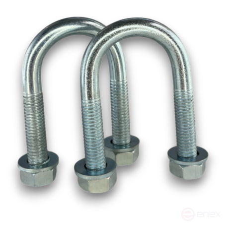 Керн Комплект хомут U образный гост 24137-80 м8х28 + 2 гайки + 2шайбы. Оцинкованный. 10 комплектов RKU00080282010