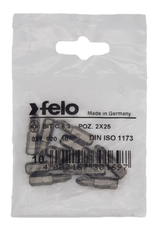 Felo Bit Cross series Industrial PZ 2X25, 10 pcs 02102010