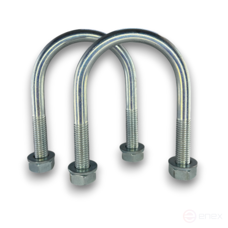 Керн Комплект хомут U образный гост 24137-80 м10х60 + 2 гайки + 2шайбы. Оцинкованный. 10 комплектов RKU00100602010