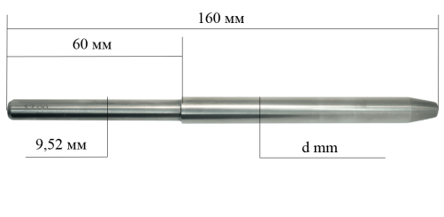 Направляющий пилот цилиндрический, Ø 13,00, 160 мм
